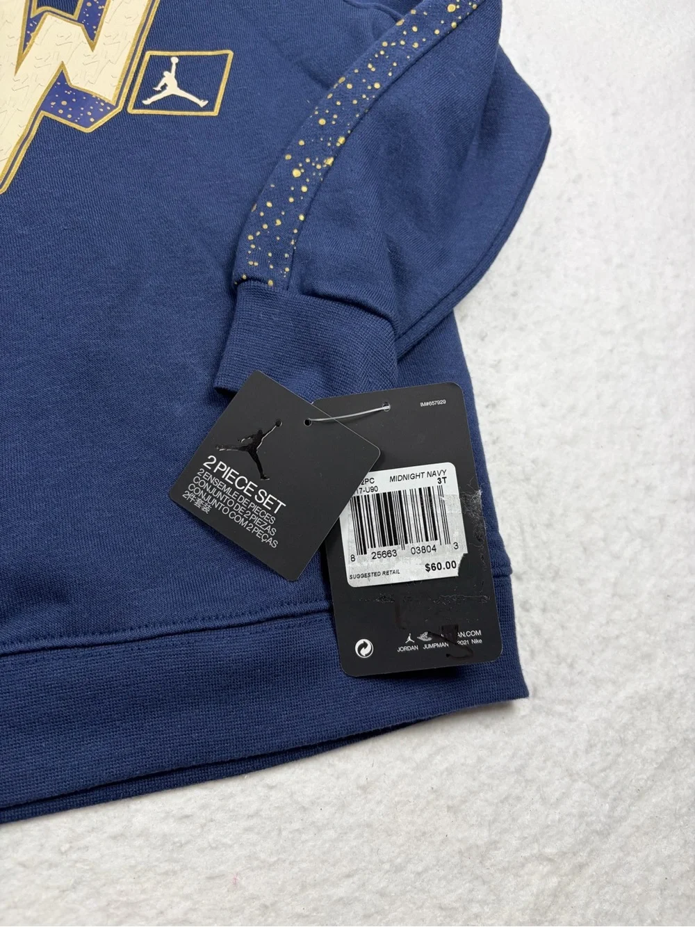 NWT Jordan x Zion Williamson Boys Hoodie & Joggers Set Midnight Navy